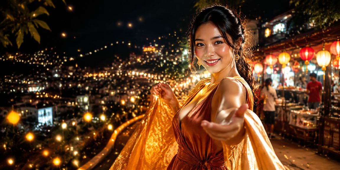 Chợ đêm Đà Lạt với không khí casino trực tuyến sôi động dưới ánh đèn lung linh